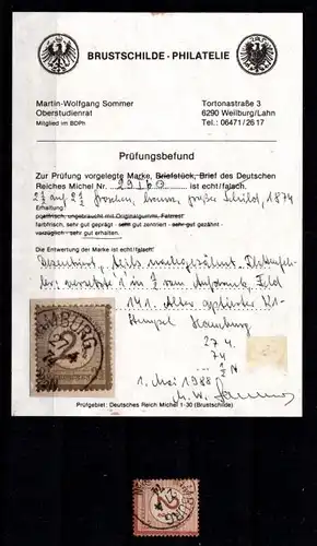 Deutsches Reich 29 Ib gestempelt Befund Sommer BPP #GO120