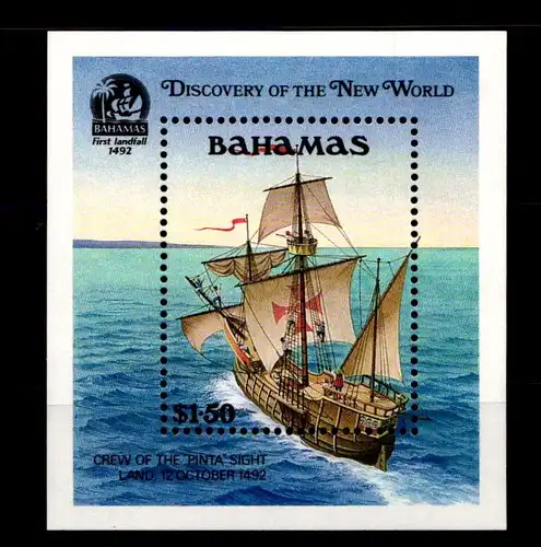 Bahamas Block 64 mit 756 postfrisch Schifffahrt #GN024