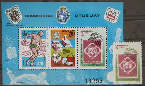 Uruguay 1411 und Block 30 postfrisch UPU #GC798