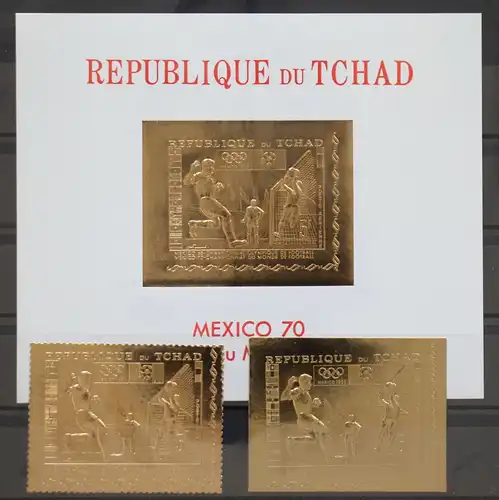 Tschad 306 A+B und Block 7 postfrisch Fußball #GC874