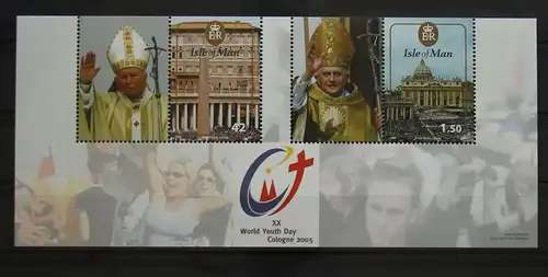 GB Isle of Man Block 54 postfrisch Papst #GD988