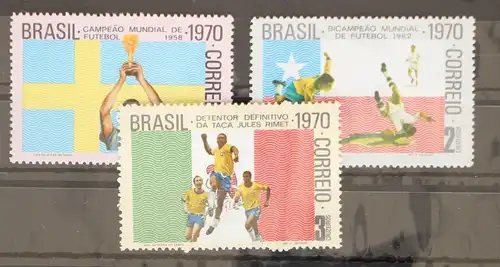 Brasilien 1262-1264 postfrisch Fußball WM 1970 #GC866