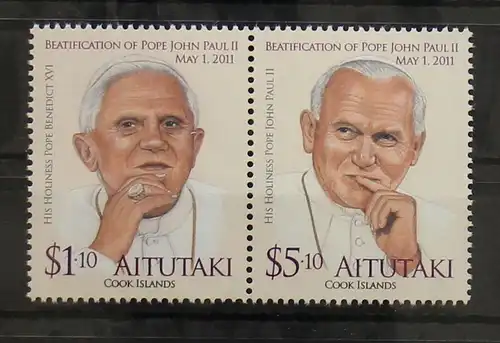 Aitutaki 834-835 postfrisch Papst #GH065