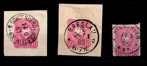 Deutsches Reich 41 (3x) gestempelt Stempellot u.a. Schoenberg #GO499