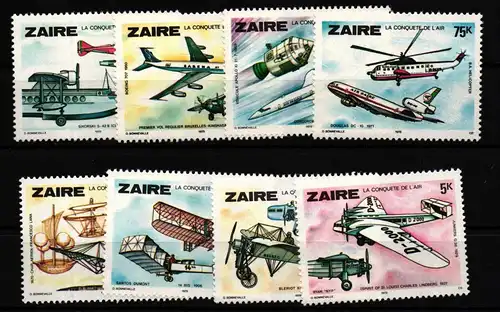 Zaire (Kongo) 580-587 postfrisch Flugzeuge #GF489