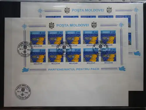 Moldawien 128-129 gestempelt als Kleinbogensatz als FDC #GD893