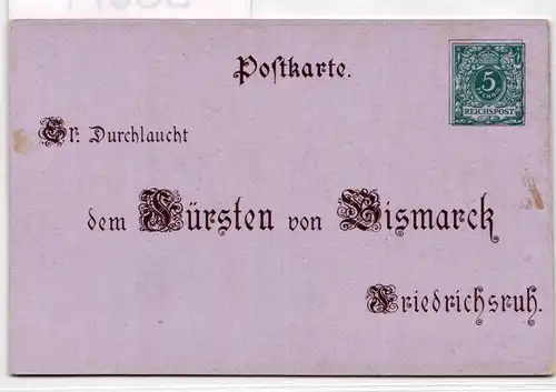 Deutsches Reich PP9/C3-03 als Ganzsache 80. Geburtstag Fürst Bismarck #BC971