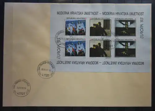 Kroatien 240-242 gestempelt als Kleinbogen als FDC #GD897