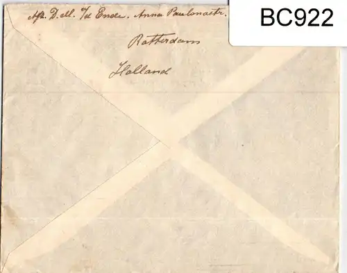 Niedrelande 618-320 auf Brief mit seltenem Luftpoststempel Regierungsjub. #BC922