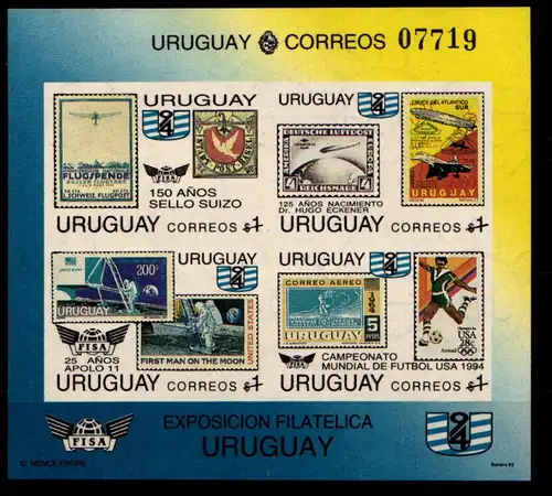 Uruguay Block 60B postfrisch Luftfahrt #GO700