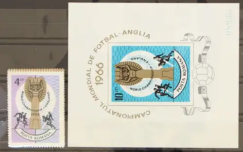 Rumänien 2493-2498 und Block 62 postfrisch Fußball #GC918