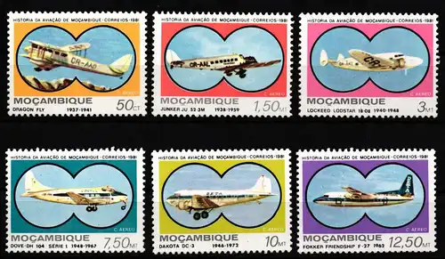 Mosambik 810-815 postfrisch Flugzeug #GF466