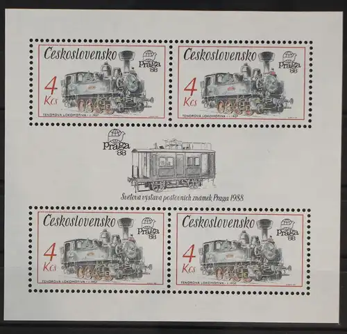 Tschechoslowakei Block 71 postfrisch Praga 1988 #GG018