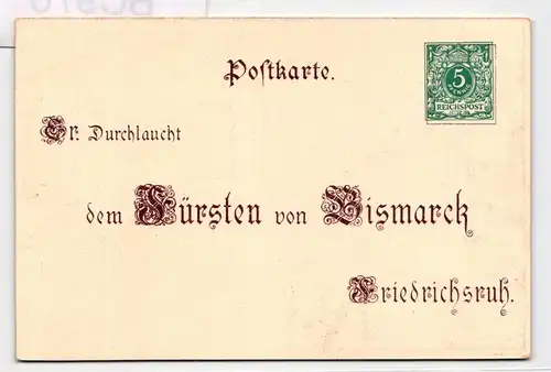 Deutsches Reich PP9/C3-02 als Ganzsache 80. Geburtstag Fürst Bismarck #BC976