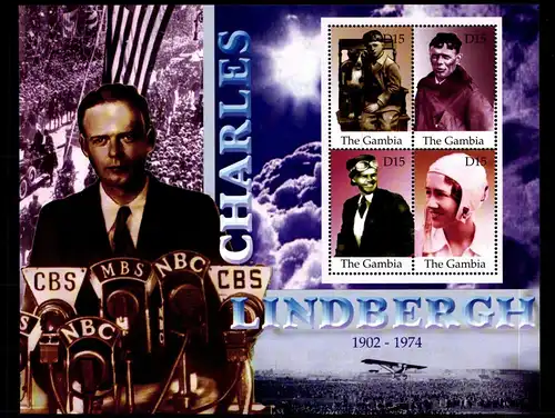 Gambia 4861-4864 postfrisch Kleinbogen Luftfahrt #GO672