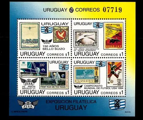 Uruguay Block 60 postfrisch Luftfahrt #GO699