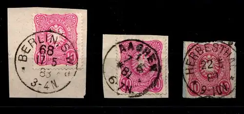 Deutsches Reich 41 (3x) gestempelt Stempellot u.a. Berlin SW68 #GP080