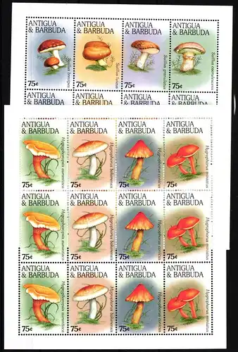Antigua Barbuda 2324-2331 postfrisch ZD-Bögen / Pilze #GH081