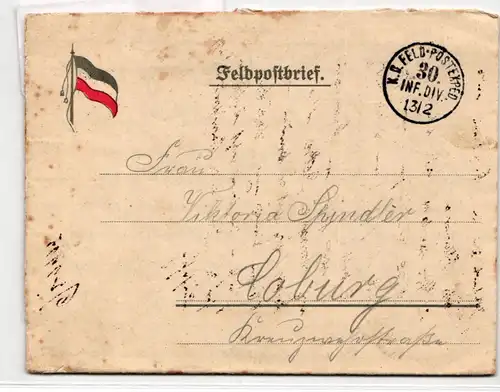 Deutsches Reich auf Brief 30. INF. DIV. #BC969