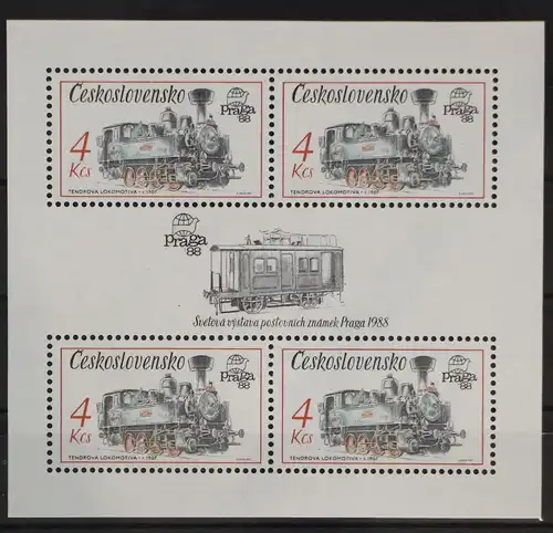 Tschechoslowakei Block 71 postfrisch Praga 1988 #GG017