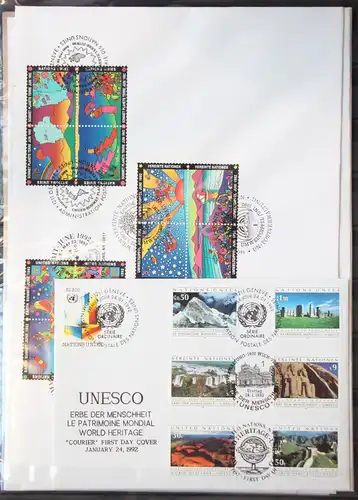 UNO Trio Briefe gestempelt aus Jahrgang 1992 #GG044