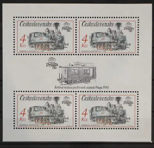 Tschechoslowakei Block 71 postfrisch Praga 1988 #GG019