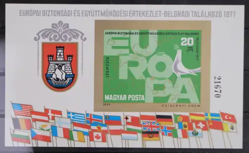 Ungarn Block 126B postfrisch KSZE #GO703