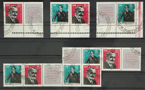 DDR 893-894 gestempelt Lot Zusammendrucke mit 5er Streifen #FW444