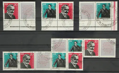 DDR 893-894 gestempelt Lot Zusammendrucke mit 5er Streifen #FW444