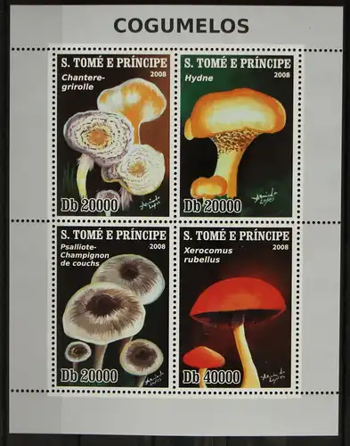 Sao Tome e Principe 4021-4024 postfrisch Kleinbogen / Pilze #GH340
