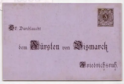 Deutsches Reich PP8/C1-05 als Ganzsache 80. Geburtstag Fürst Bismarck #BC987