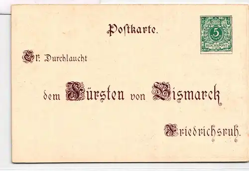 Deutsches Reich PP9/C3-02 als Ganzsache 80. Geburtstag Fürst Bismarck #BC975