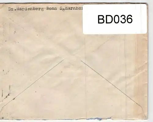 BRD 115 auf Brief als Einzelfrankatur überrfrankierter Brief #BD036