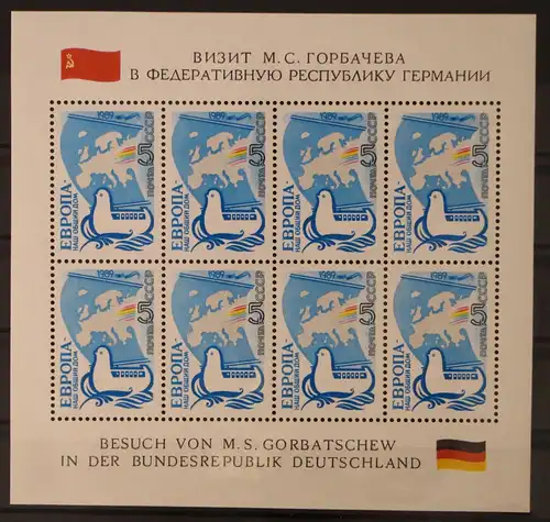 Sowjetunion 5955 postfrisch Kleinbogen / Europa #GG117