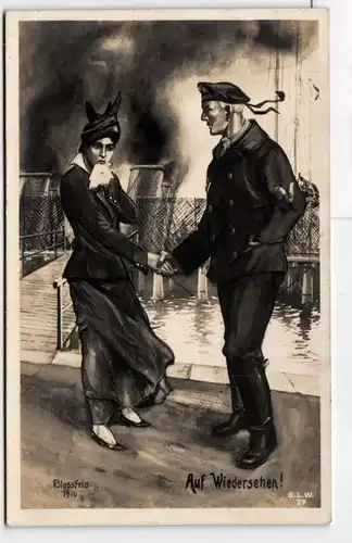 Deutsches Reich auf Postkarte Marine Feldpost #BD137