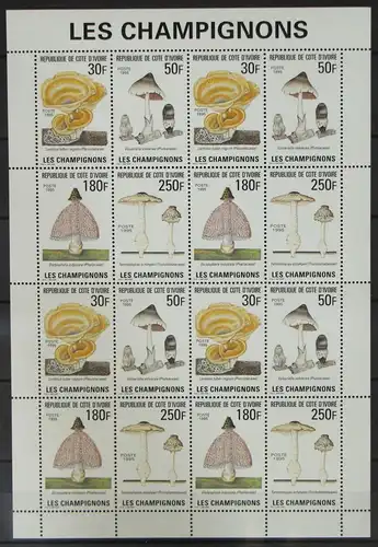 Elfenbeinküste 1142-1145 postfrisch ZD-Bogen / Pilze #GH112