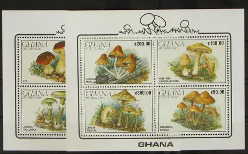 Ghana Block 164 und 165 postfrisch Pilze #GH124