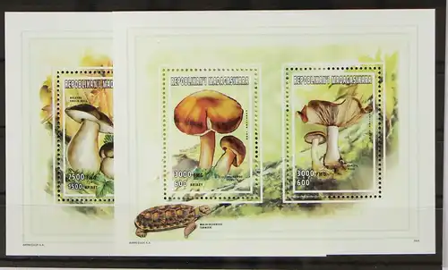 Madagaskar 1991-1992 und 1997-1998 postfrisch Kleinbögen / Pilze #GH193