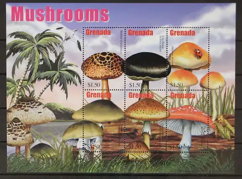 Grenada 5078-5083 postfrisch Kleinbogen / Pilze #GH132