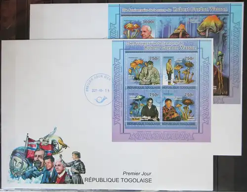 Togo 3964-3967und Block 603 gestempelt Kleinbogen / als FDC #GG249