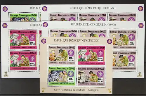 Kongo (Kinshasa) 1941-1944 I postfrisch Kleinbögen und ZD-Kleinbogen #GH294