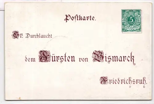 Deutsches Reich PP9/C3-01 als Ganzsache 80. Geburtstag Fürst Bismarck #BC978