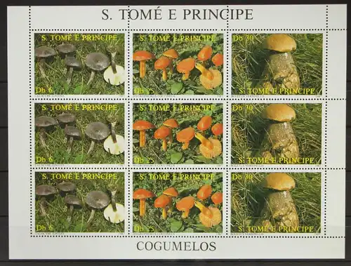 Sao Tome e Principe 1013-1015 postfrisch ZD-Bogen / Pilze #GH325