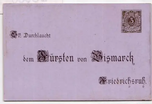 Deutsches Reich PP8/C1-05 als Ganzsache 80. Geburtstag Fürst Bismarck #BC986