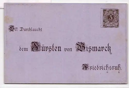 Deutsches Reich PP8/C1-05 als Ganzsache 80. Geburtstag Fürst Bismarck #BC988