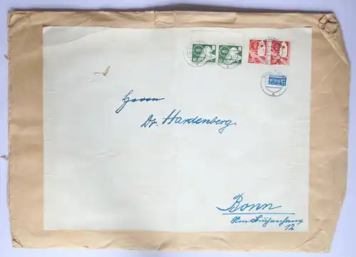 BRD 168-169 auf Brief als Mischfrankatur Großbrief, portogerecht #BD112