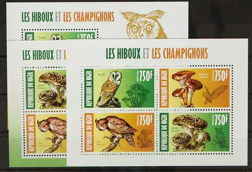 Niger 1982-1984 postfrisch Kleinbogen, Paare im Bogen / Pilze #GH240