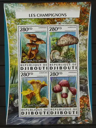 Dschibuti 1024-1027 postfrisch Kleinbogen / Pilze #GH111