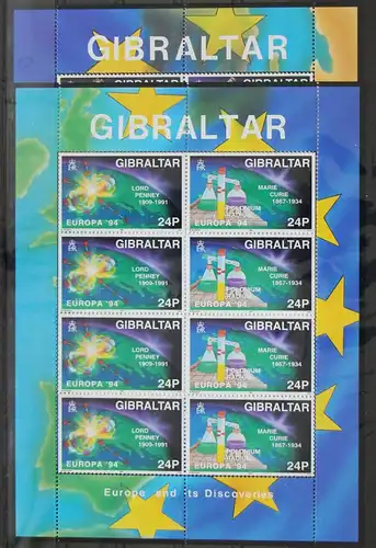 Gibraltar 683 und 686 postfrisch Kleinbögen / Wissenschaft #GG508