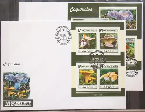 Mosambik 7989-7992 und Block 1038 gestempelt Kleinbogen / als FDC #GG553